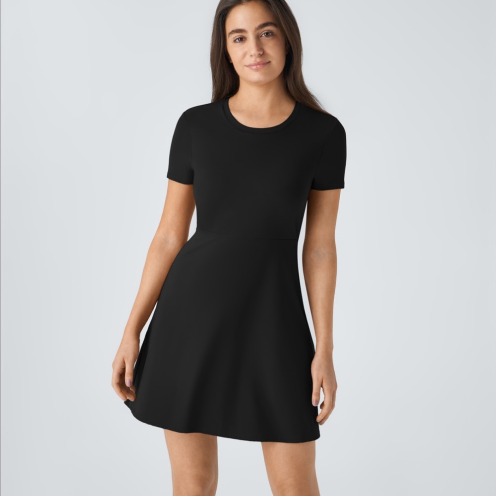 HALARA Black Mini Fit and Flare Dress with Cutout Design - Picture 2 of 7